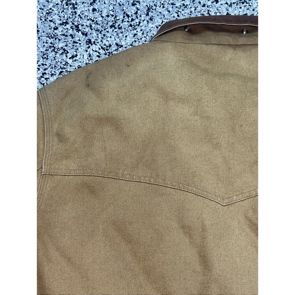 Vintage Carhartt Santa Fe Jacket Duck Red Quilt Lined With Hood J13 BRN 2XL USA - Picture 10 of 16